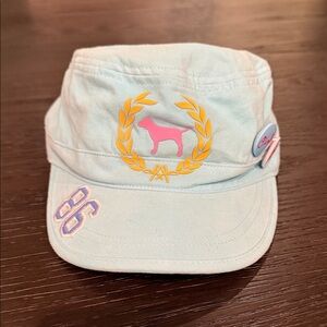 Vintage & Rare Victoria's Secret Light Blue Cap with Pink Accents - Pink